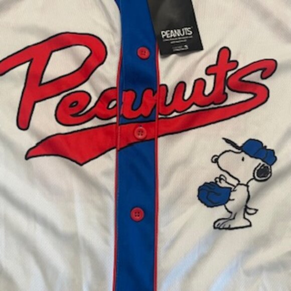NEW Snoopy Baseball Jersey Women’s Size Large Peanuts Button Up NWT - Picture 8 of 10